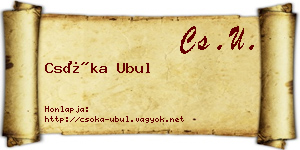 Csóka Ubul névjegykártya